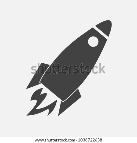 Vector icon flying rocket. Rocket Icon