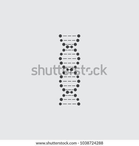 DNA icon in a flat design in a black color