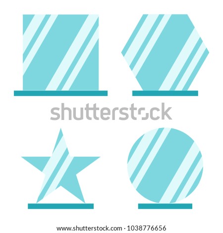 Set of glass of different geometric shapes in flat style for your design