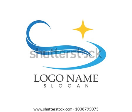 Wave beach icon sign logo