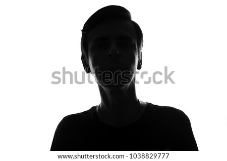Male person silhouette over white