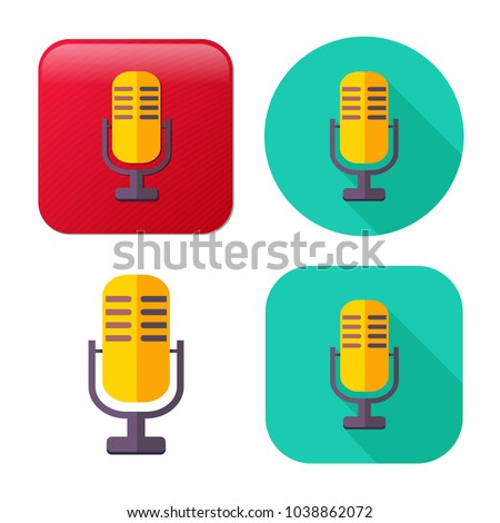 retro microphone icon - sound music illustration - voice record symbol
