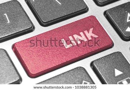 Pink LINK button on keyboard computer