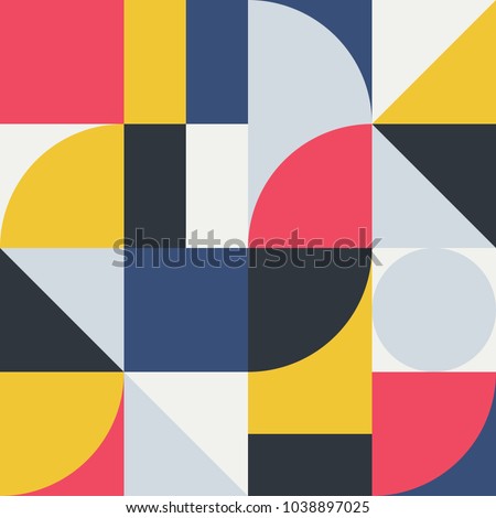 Geometry minimalistic artwork poster with simple shape and figure. Abstract vector pattern design in Scandinavian style for web banner, business presentation, branding package, fabric print, wallpaper Royalty-Free Stock Photo #1038897025