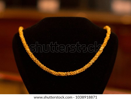 gold necklace . expensive  elegance jewelery .