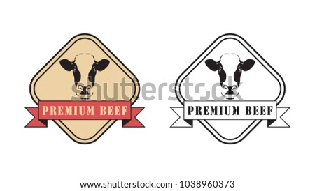 Cow logo vector. premium beef logo vector.