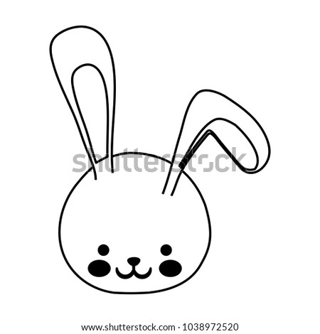 uncolored easter rabbit head vector illustration
