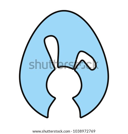 silhouette  easter bunny vector illustration