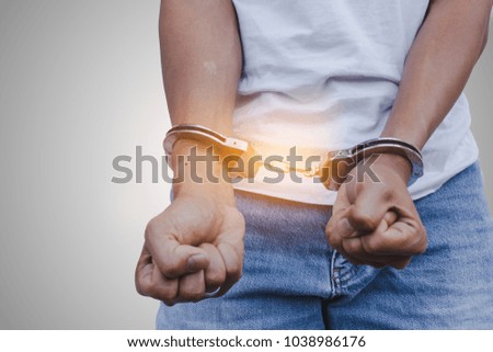handcuff shackle locks The arrest concept