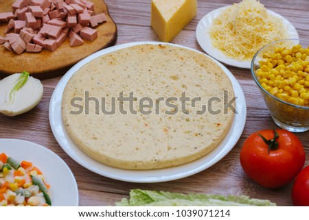 Mix of pizza products