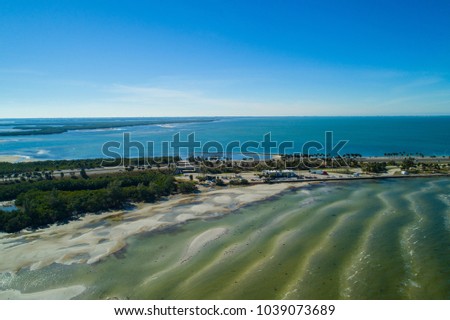 Aerial drone image of the Manatee County rest area Florida Tampa Bay