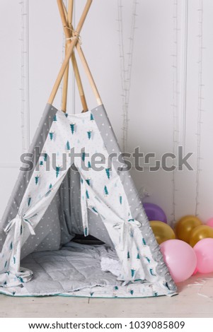 Children's hut made of cloth