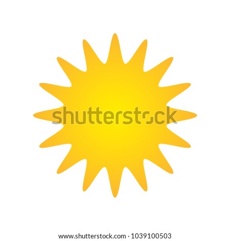 Sun with rays vector eps10. Yellow sun icon.