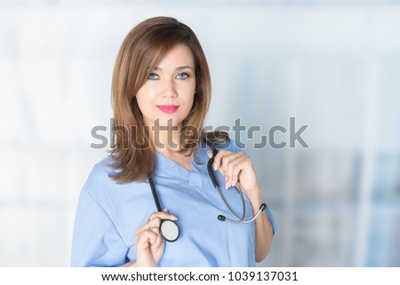 Nurse who is working her shift in a hospital