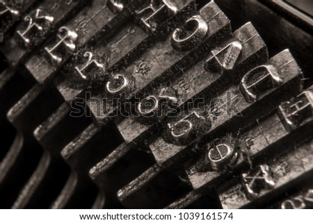 Close-up on an antique typewriter