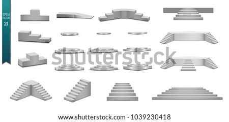 Round podium, isolated on a transparent background. 3d pedestal. Vector illustration.
 Royalty-Free Stock Photo #1039230418