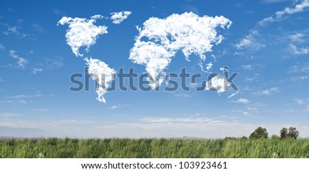 World map cloudscape
