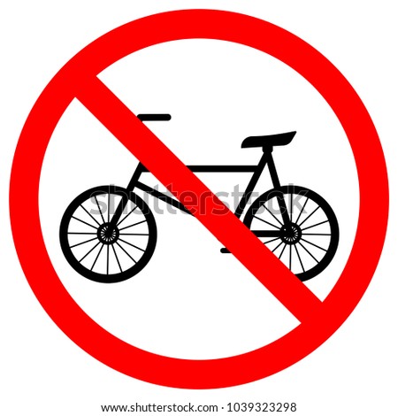 Prohibit Bicycle Symbol Sign,Vector Illustration, Isolate On White Background, Label. EPS10