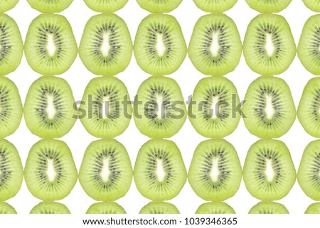 green kiwi fruit pattern abstract on white background