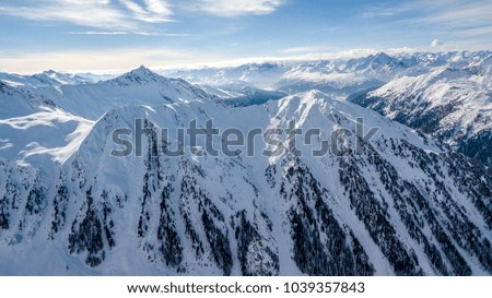 Aerial Droneshot Alpes in Winter - Glacier Hintertux