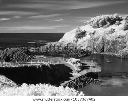 Infrared photo of an old quarry at Yaquina Head National Park