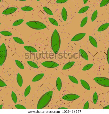 Autumn colored seamless pattern with leaves for texture or background.