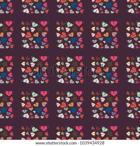 New color seamless pattern with cartoon camping tent.