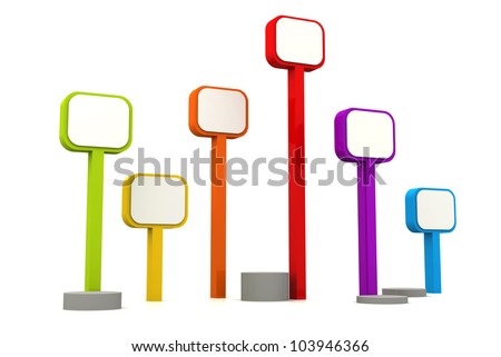 Tag Stand Signage 3D Render Icon Colorful
