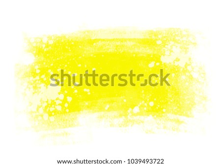 Yellow water color graphic color brush strokes patches effect background