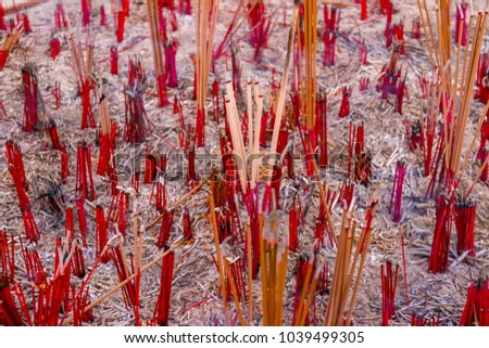 joss stick , incense for pay respect to the ghost , buddha 