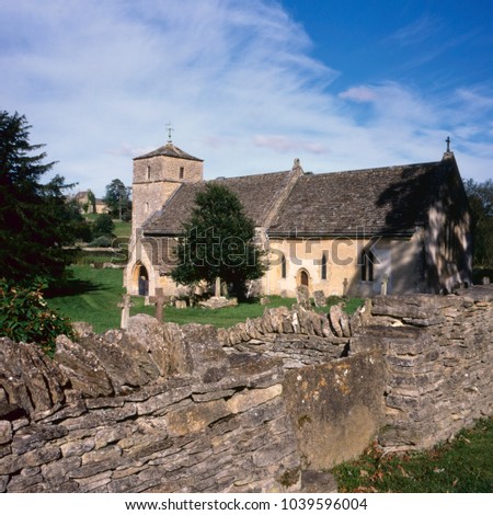 England, Gloucestershire, Cotswolds, the old village church at Eastleach Martin