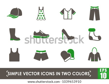 clothes simple vector icons in two colors