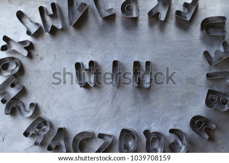 Create of wording by stainless steel letters