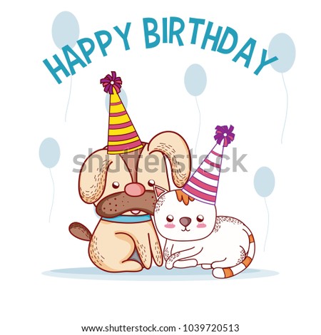 Happy birthday pets cartoons