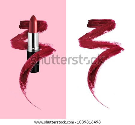 zigzag smudge lipstick on background use for design advertising or promotion banner