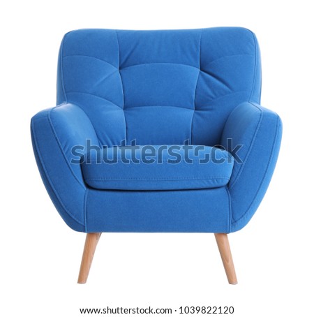 Comfortable armchair on white background Royalty-Free Stock Photo #1039822120