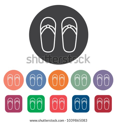 
Sandal icons set. Vector illustration.
