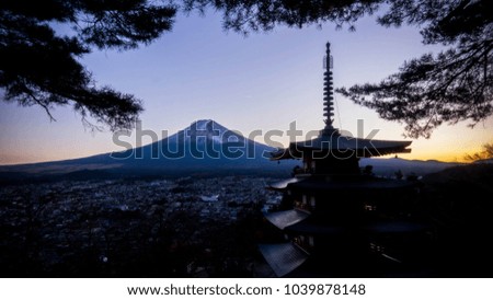 Fuji mountain pagoda viewpoint Japan