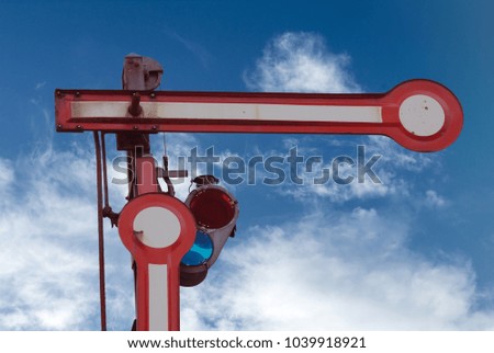 detail of a old historic railway signal.