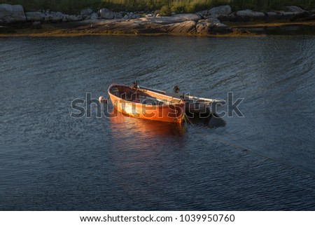 Row boats at Peggy's Cove, Nova Scotia Canada