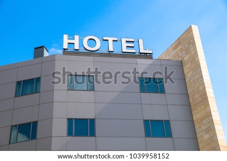 hotel sign, facade