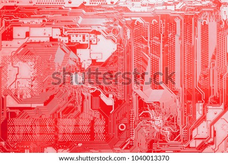 The surface and texture of the blue back of printed circuit board.