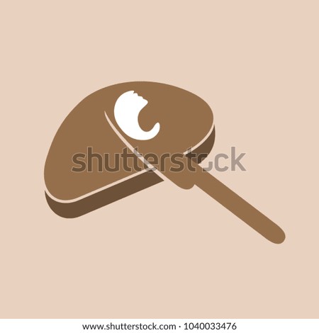 Vector icon of soft butter spread on slice of bread