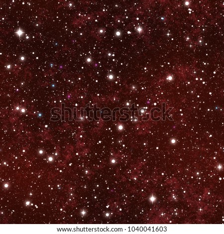 Night sky with red nebula and stars