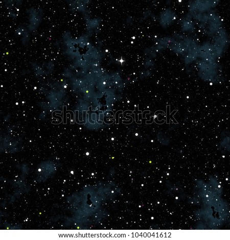 Night sky with blue nebula and stars