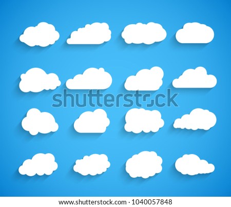 Clouds vector set. Sky clouds icon illustration. Weather symbol web collection.