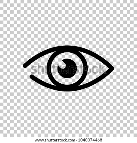 simple eye icon. On transparent background. Royalty-Free Stock Photo #1040074468
