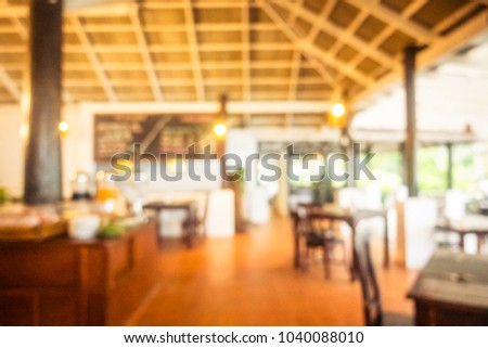 Abstract blur and defocused restaurant interior for background