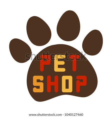 Vector pet shop poster design. Vector banner, logo design elements for zoo shop, pets care, food and goods for animals. EPS 10
