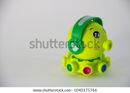 Octopus, Plastic Toy Animal isolated on white background.